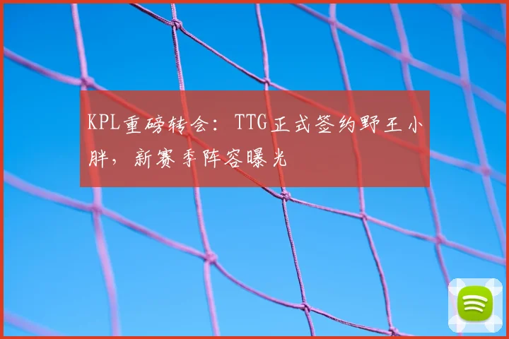 KPL重磅转会：TTG正式签约野王小胖，新赛季阵容曝光